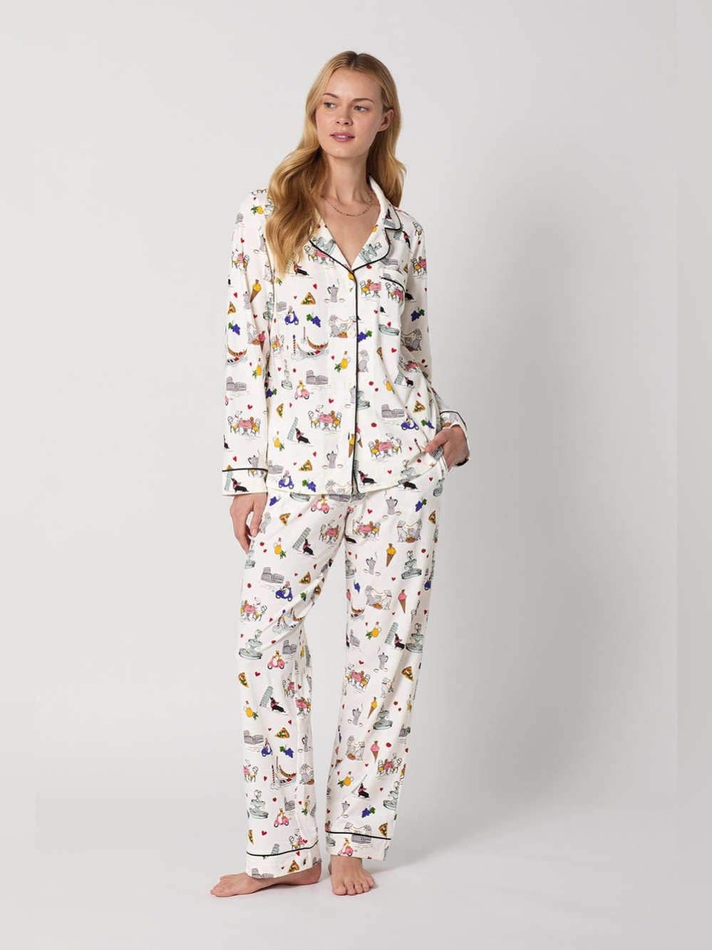 Bedhead PJs Puppy Piazza Long Sleeve Classic Set Jersey PJ Set